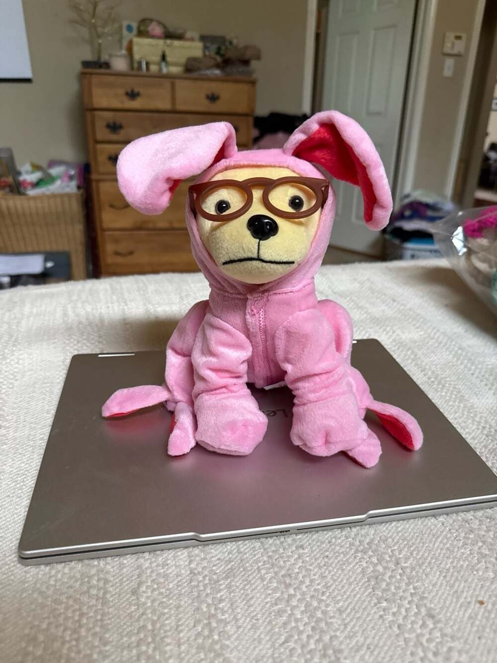 Raising Cane's A Christmas Story Pink Bunny Cane Collector's Item Plush